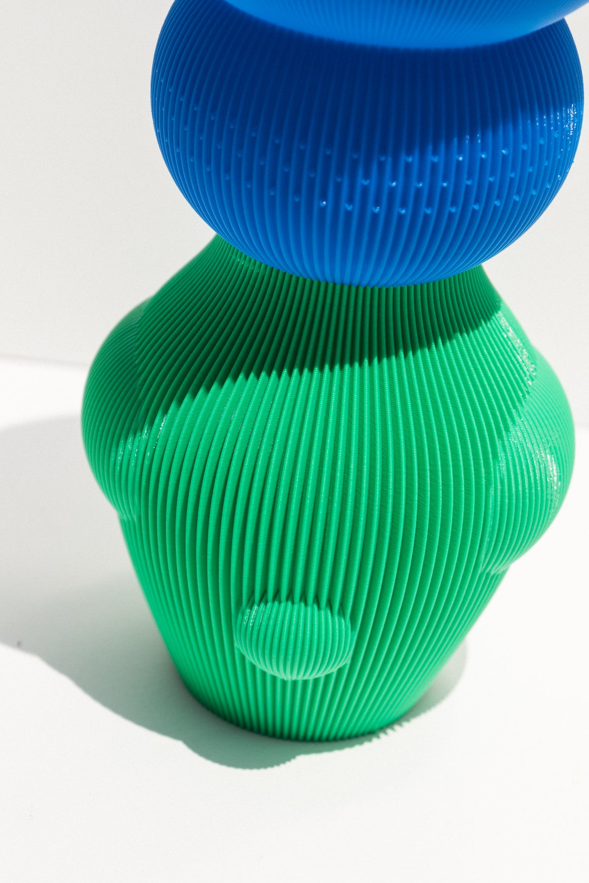 UAU Project 3D Printed L Vase in blue and green on Makers' Mrkt , makers market Melbourne