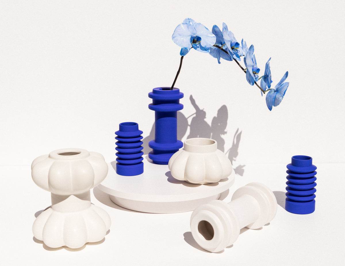 Severj Studio Istanbul crisp white Totem 1 ceramic vase on makers' Mrkt Makers Market Melbourne
